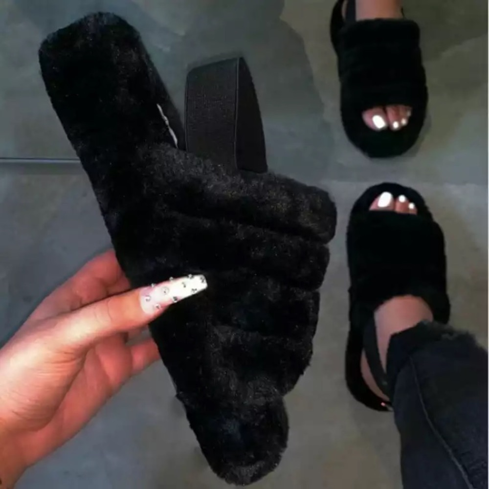 Plush sandals